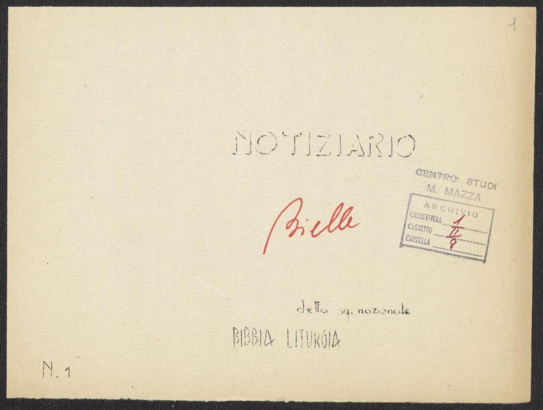 Notiziario Bielle, ante 11/1965 - post 5/1967