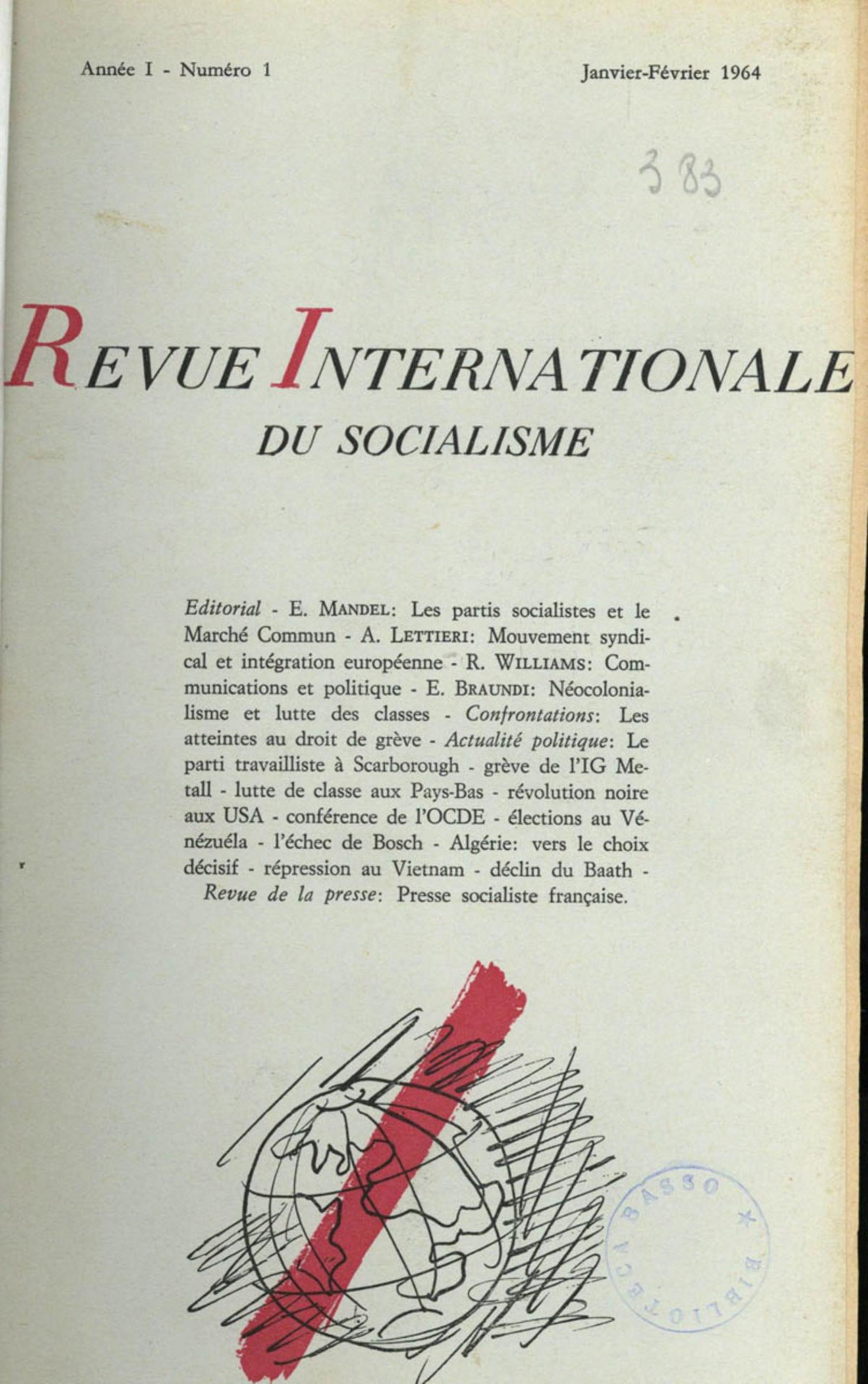 «Revue internationale du socialisme», n. 1, 1964