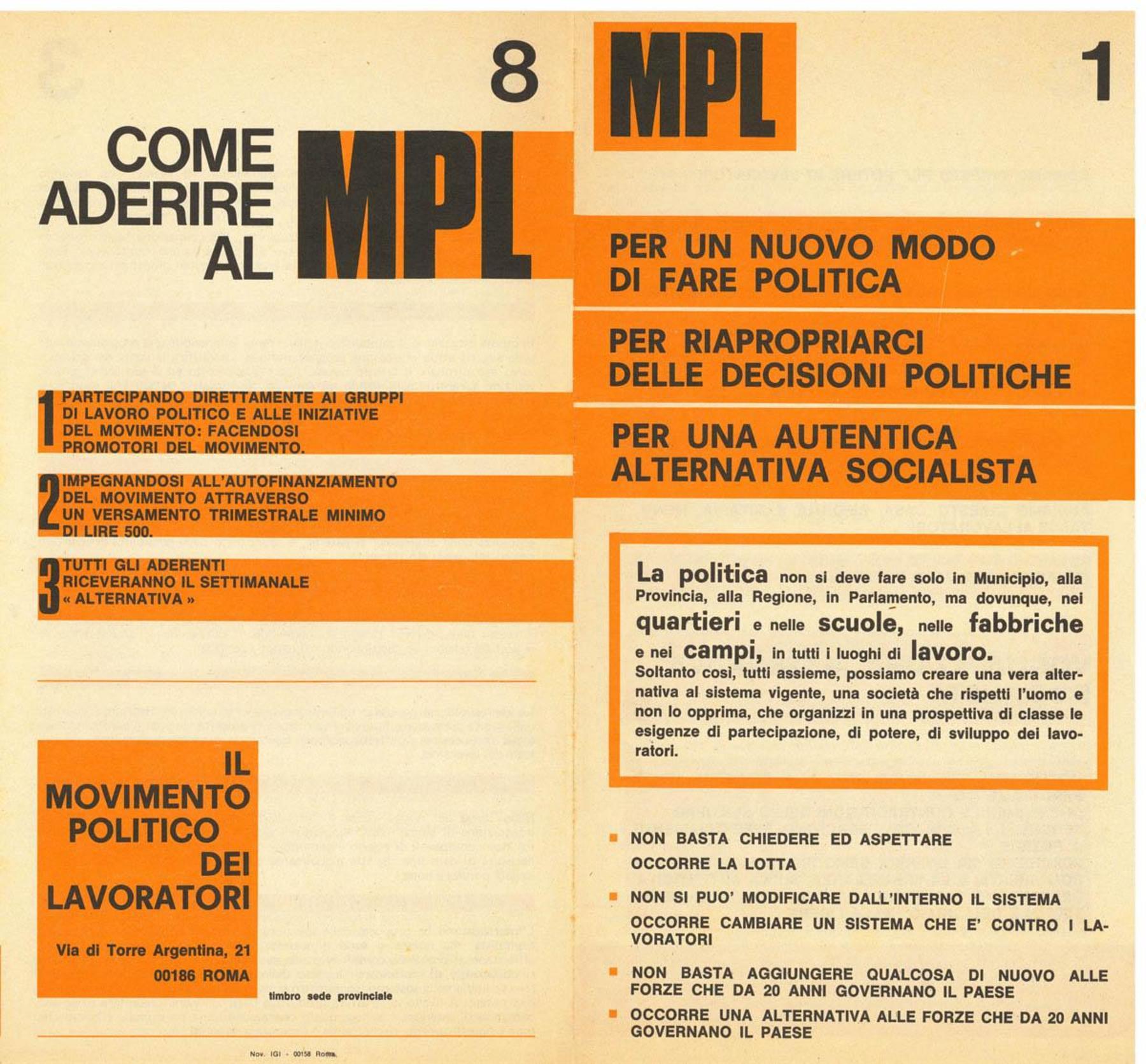 volantino di MPL