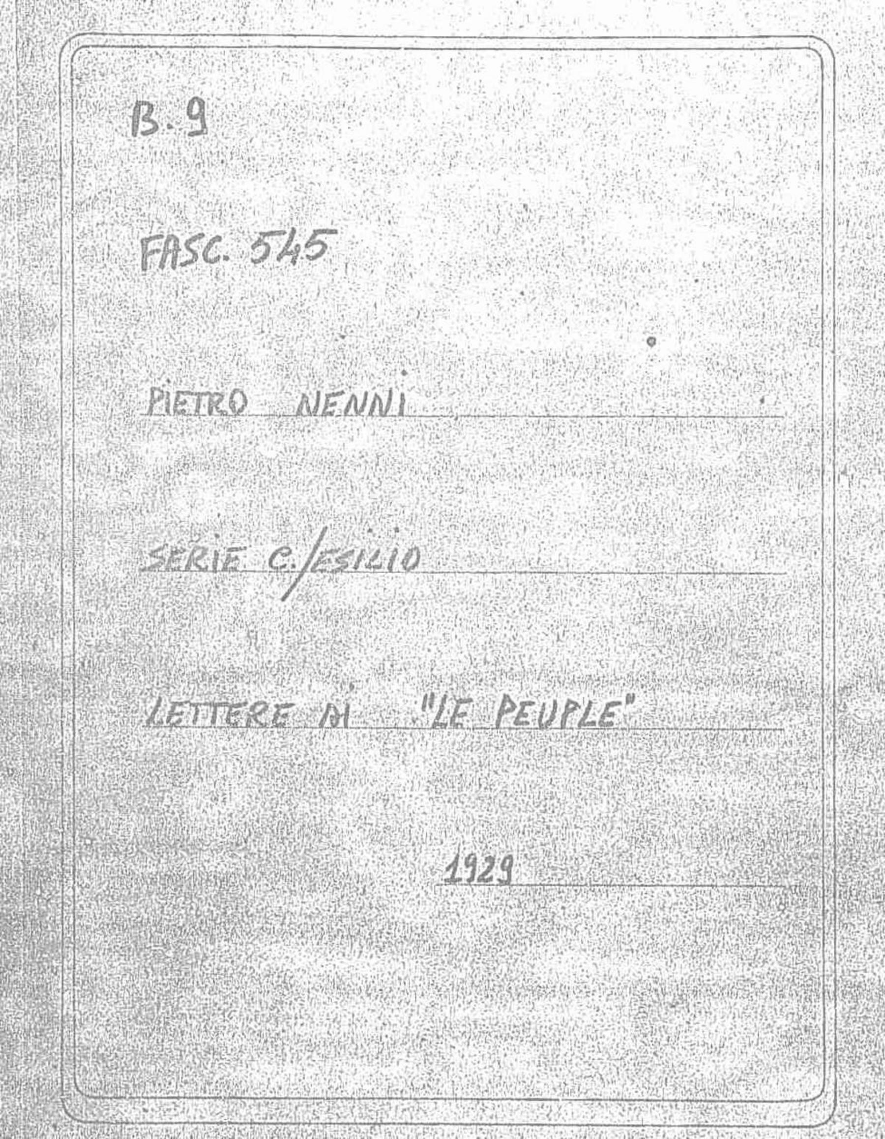 Le Peuple, 1929 lug. 18 - ott. 27