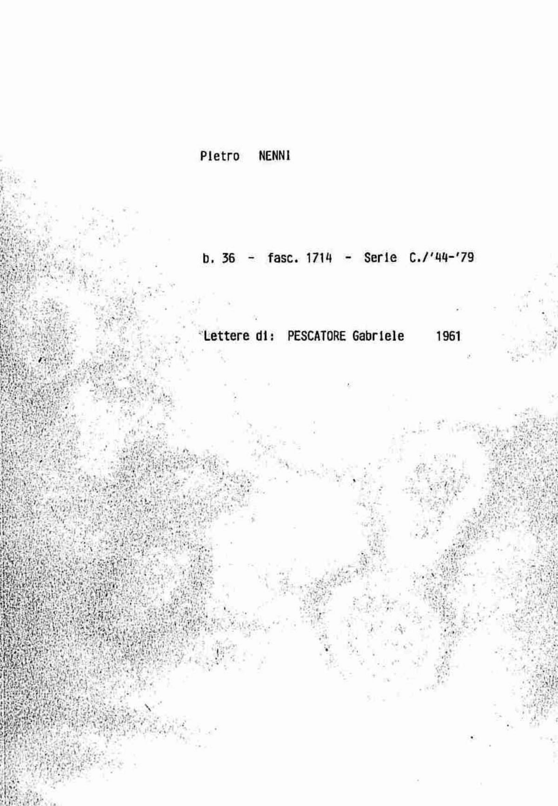Pescatore Gabriele, 1961 mag. 15