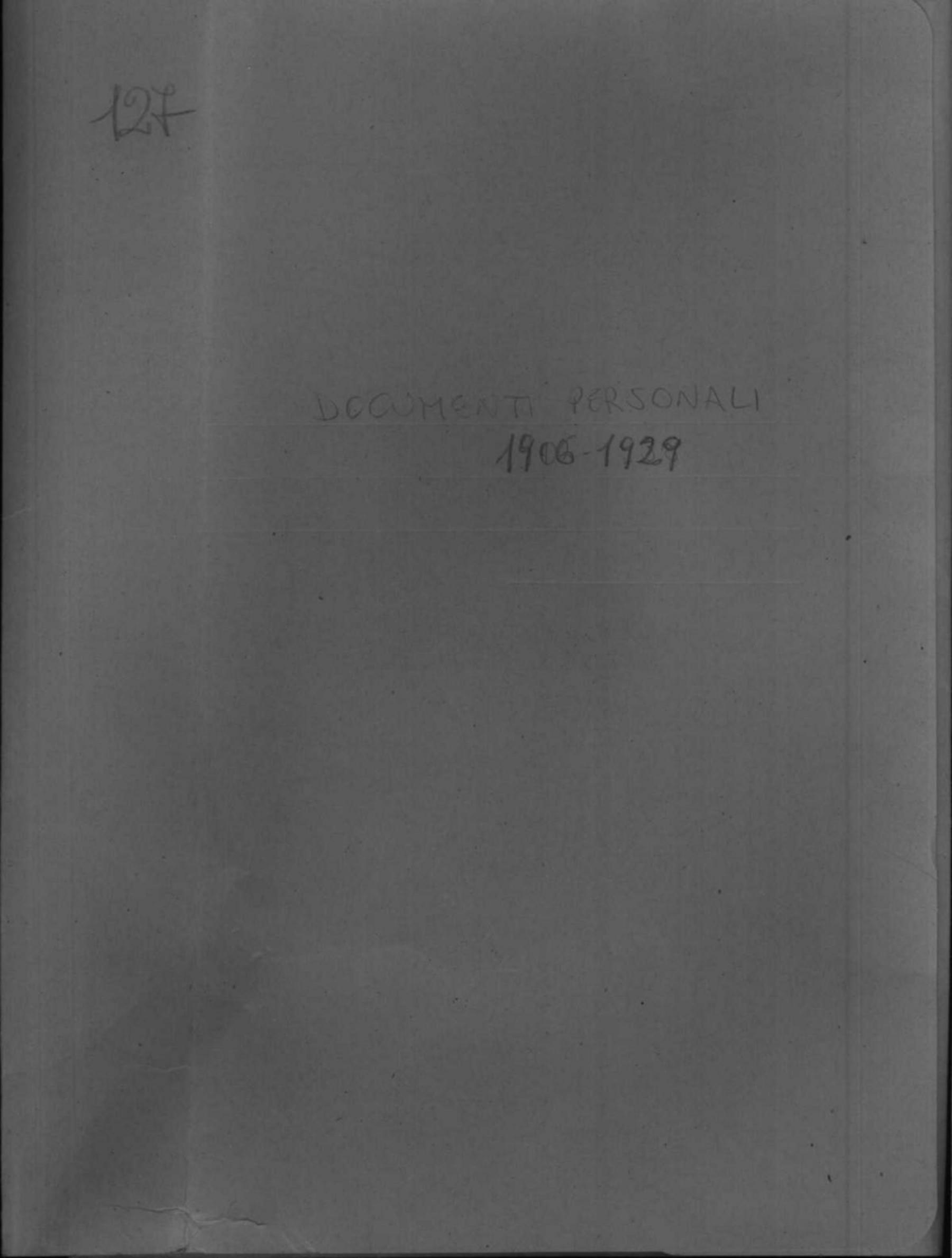Documenti personali 1906-29, 1906 - 1929 gen. 25
