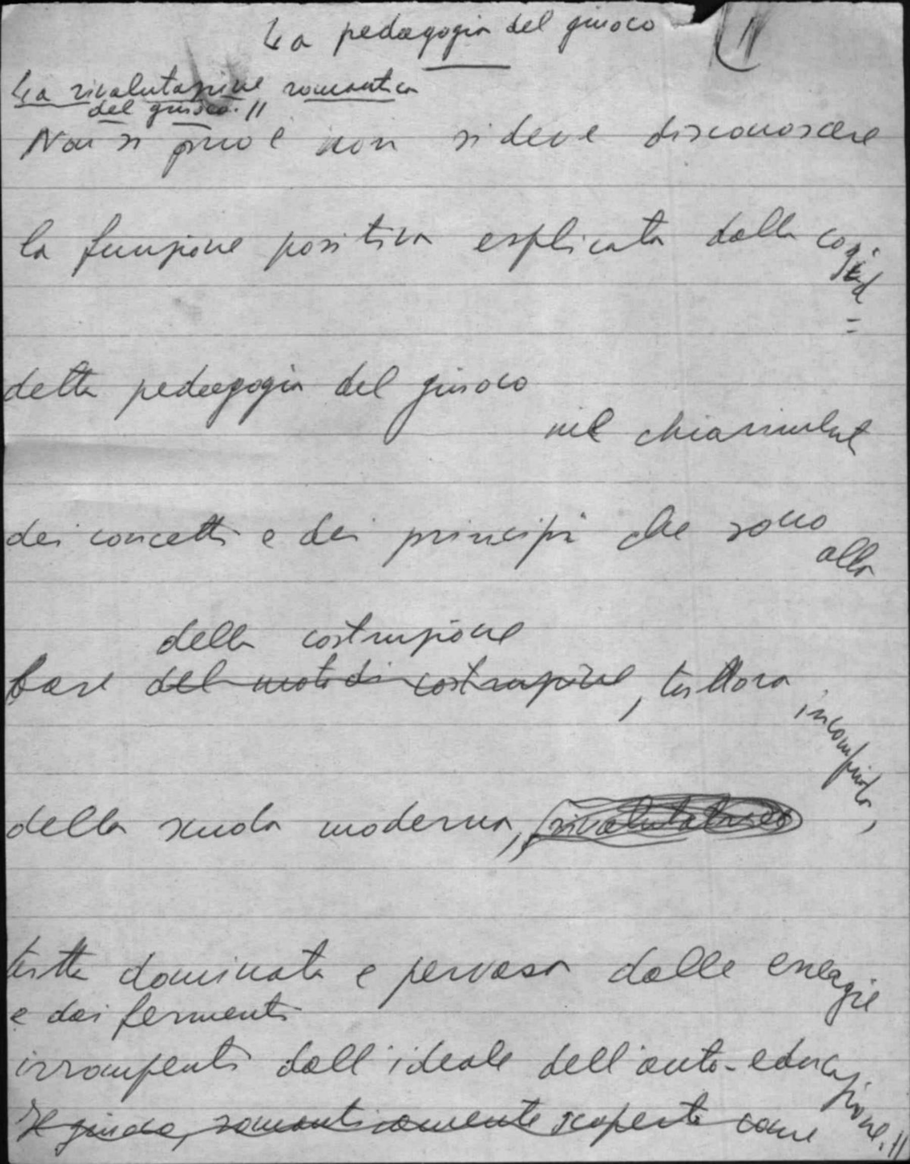 La pedagogia del giuoco, 1963 ago.