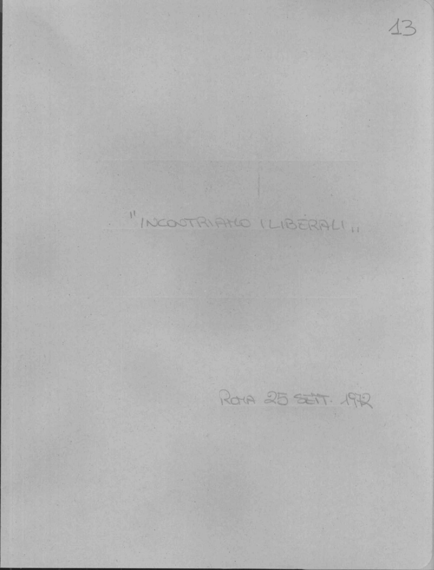 "Incontriamo i liberali"