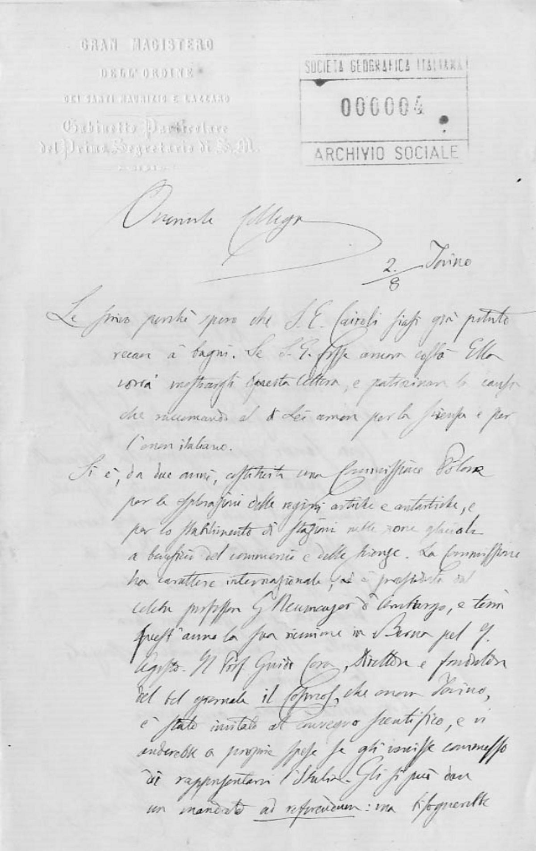 Cesare Correnti a Società geografica italiana 2.8.1880
