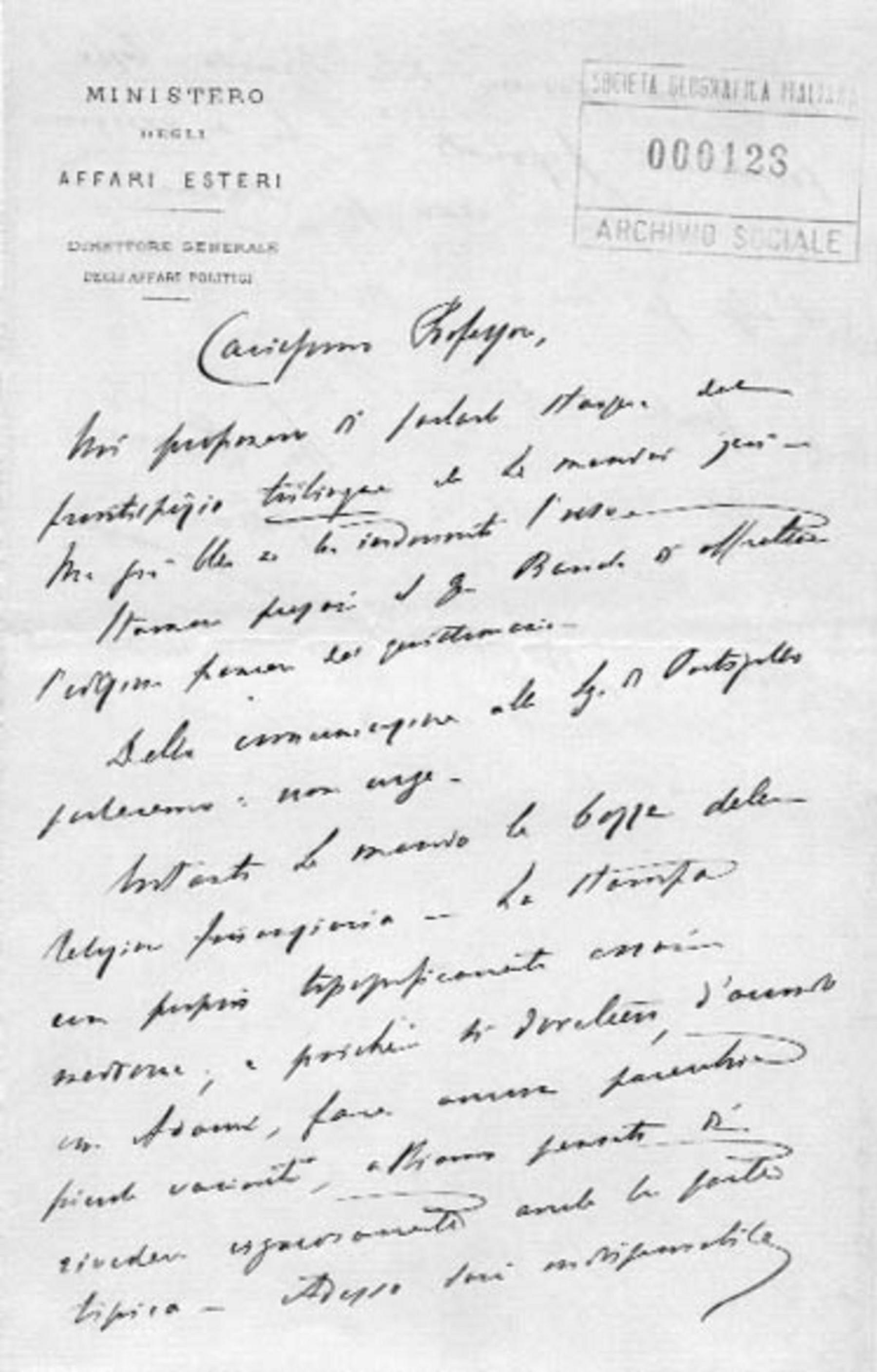 Giacomo Malvano a Giuseppe Dalla Vedova 23.2.1881