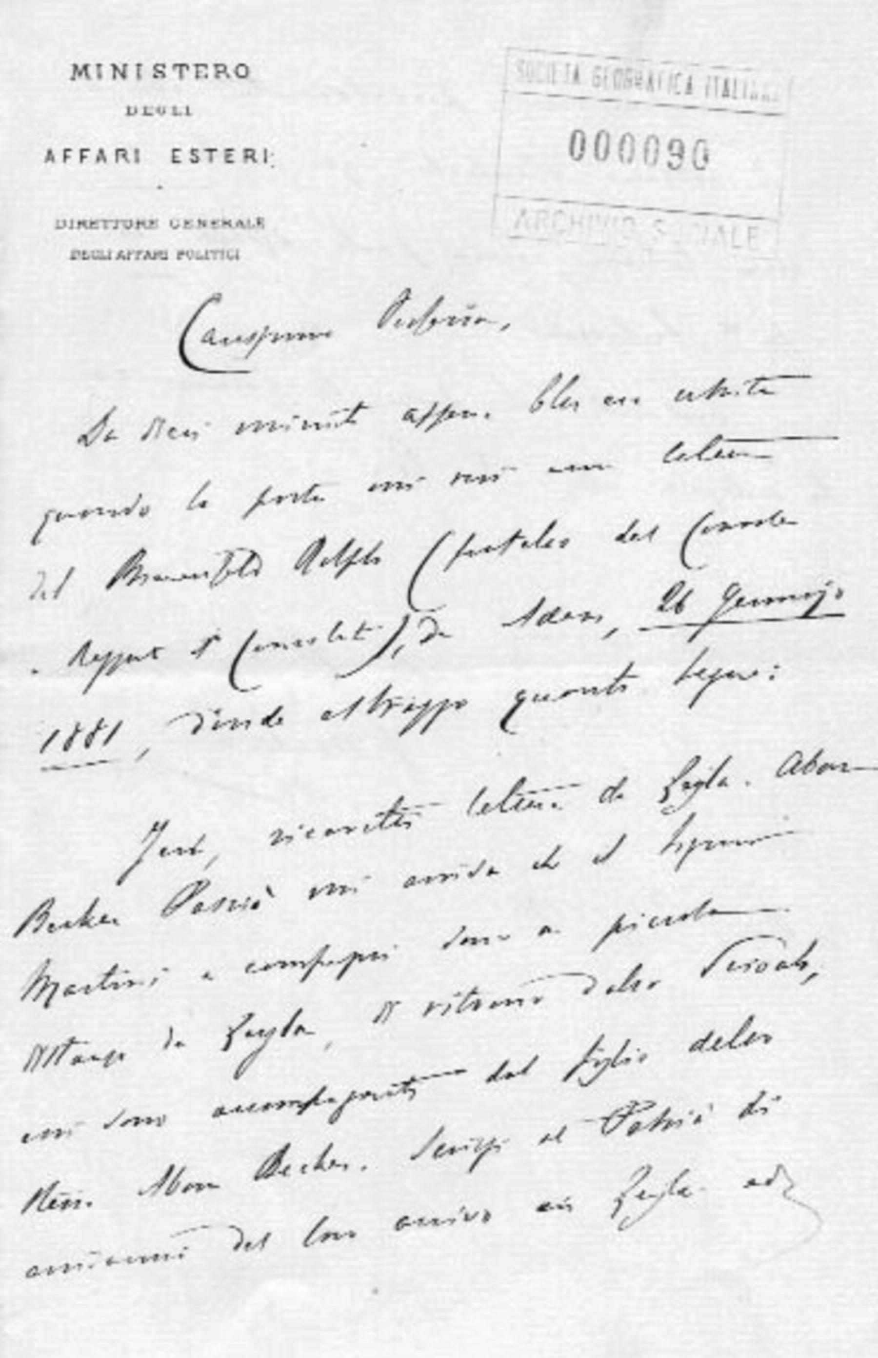 Giacomo Malvano a Giuseppe Dalla Vedova 7.2.1881