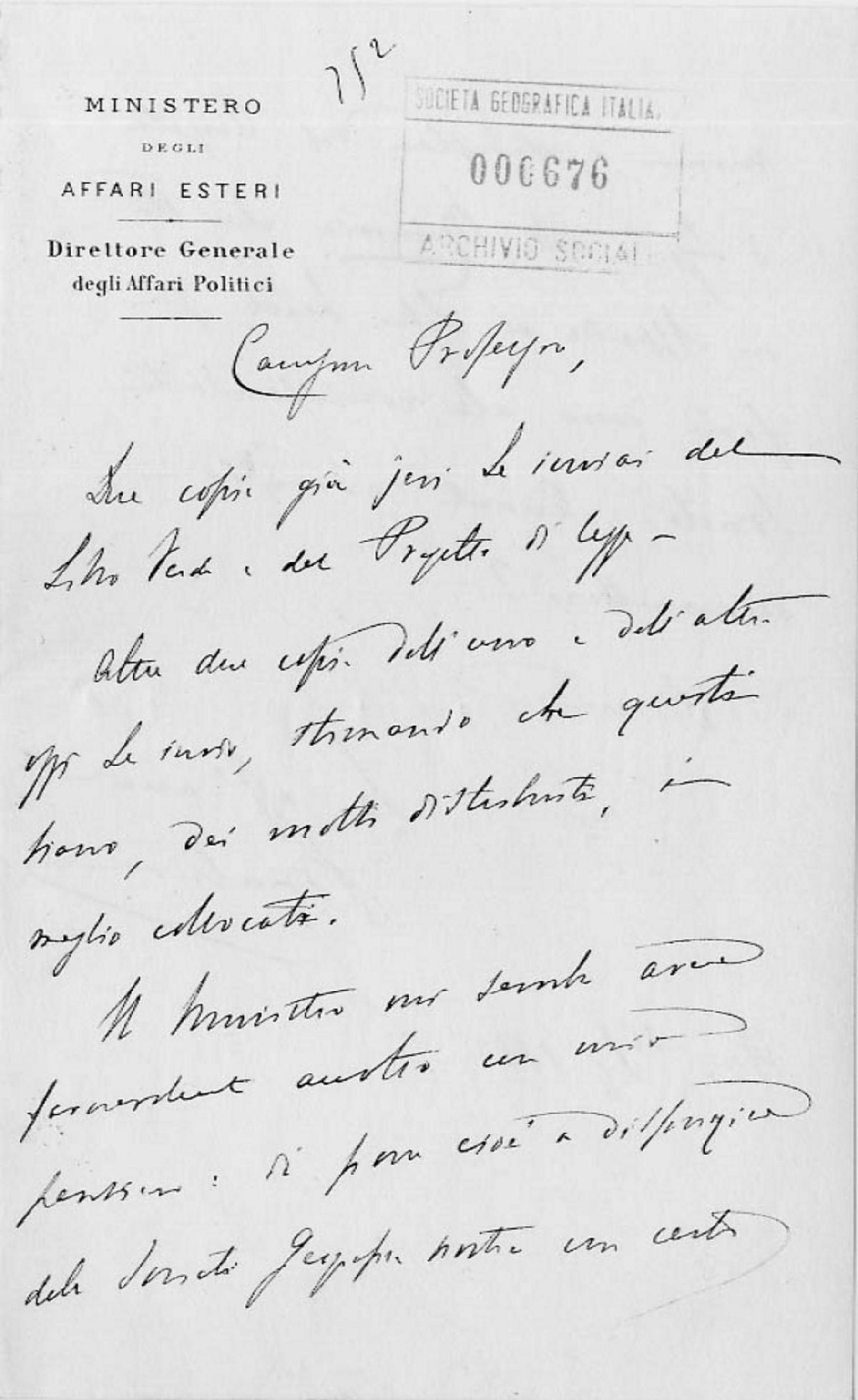 Giacomo Malvano a Giuseppe Dalla Vedova 16.6.1882