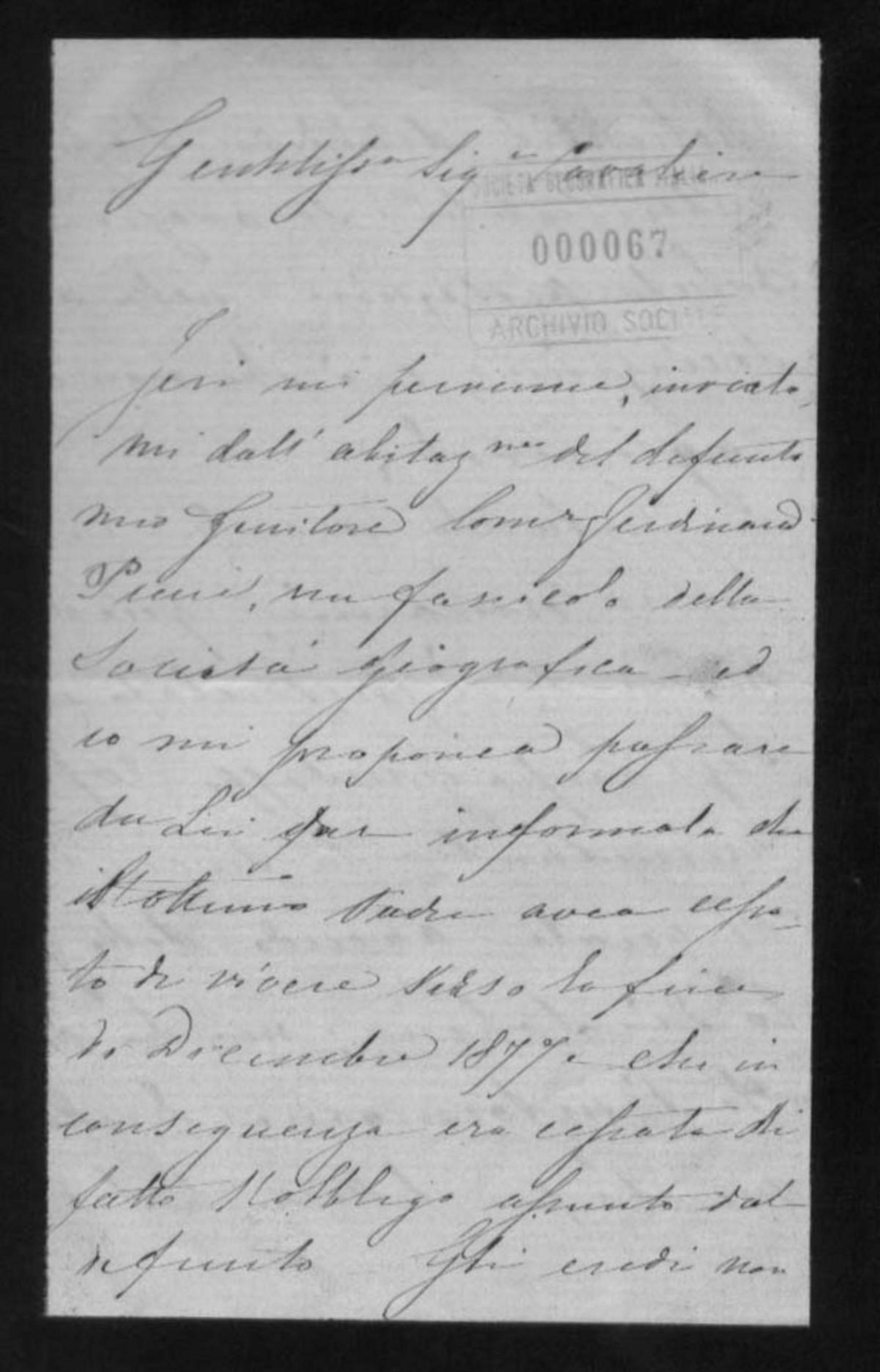 Roberto Pucci a Società geografica italiana 21.5.1878