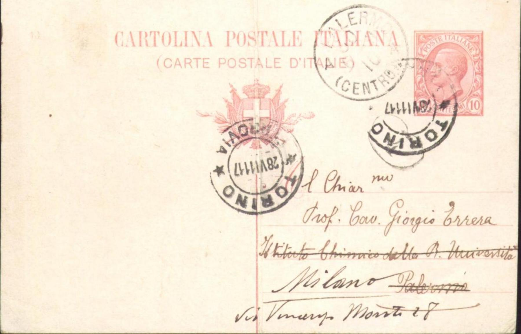 Cartolina da Gino Tano a Michele La Rosa, Torino 28 giugno 1911