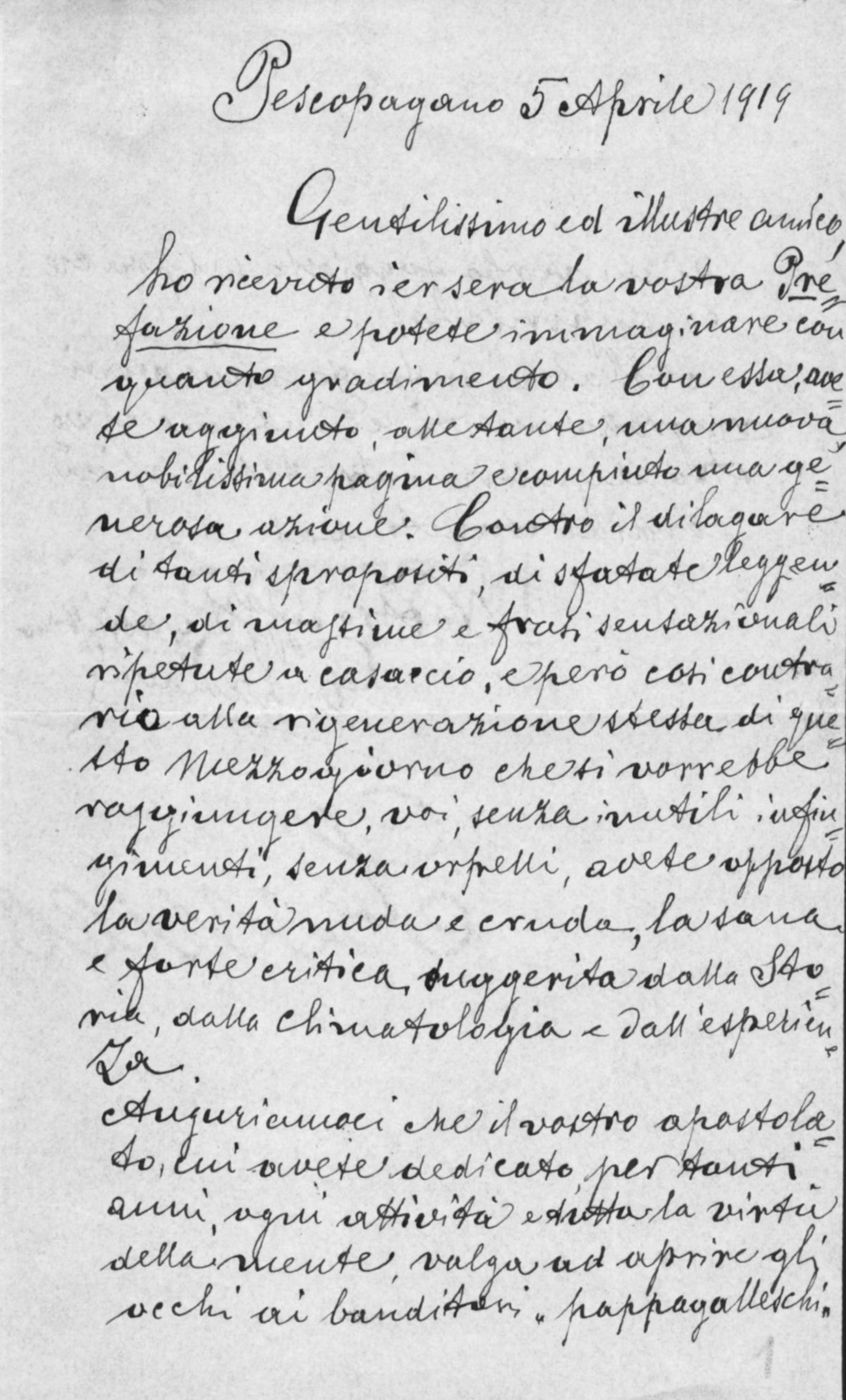 Fabrizio Laviana a Giustino Fortunato