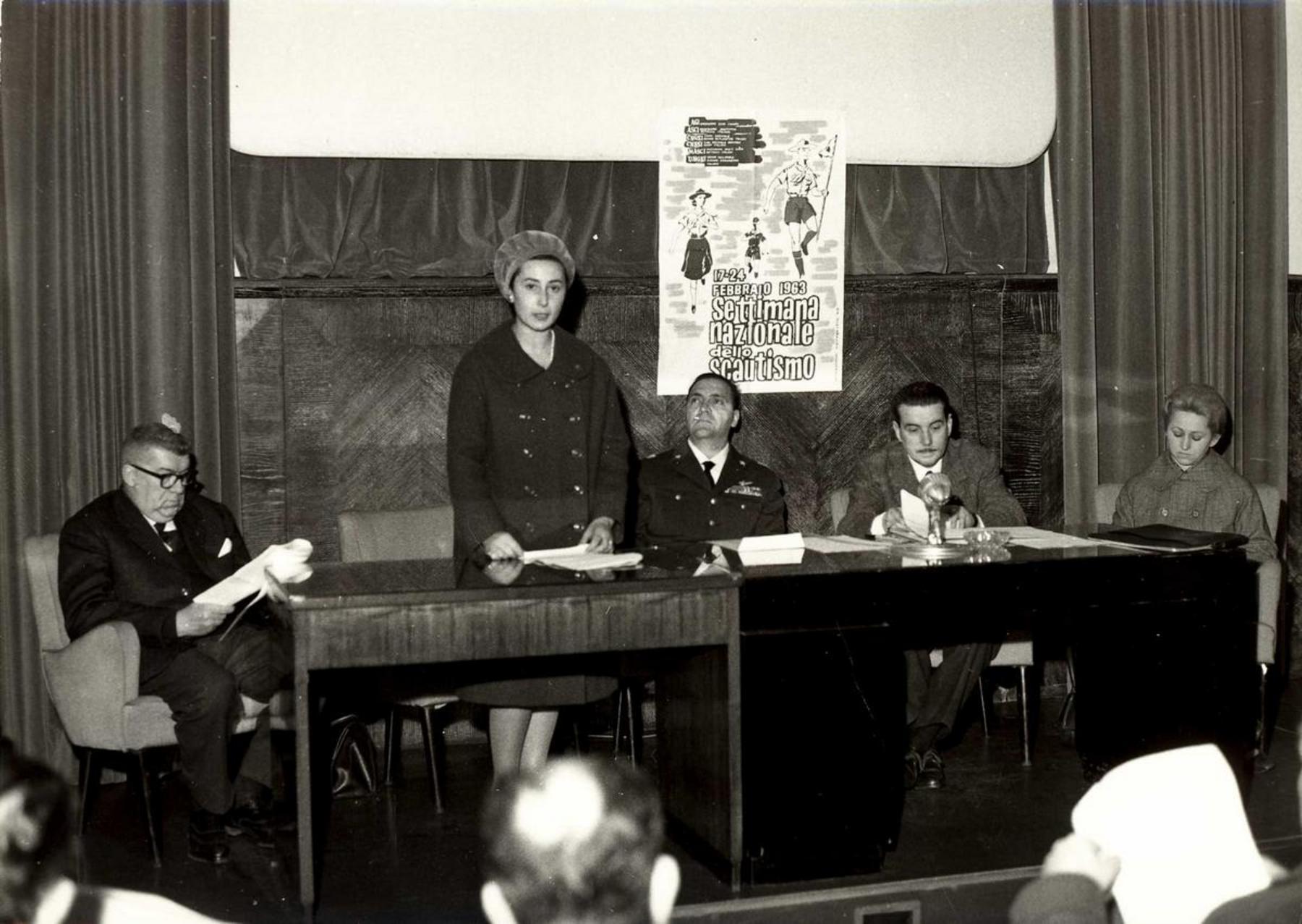 II Settimana nazionale dello scautismo. Discorso di Cecilia Lodoli alla conferenza stampa, Roma, 1963 feb. 21