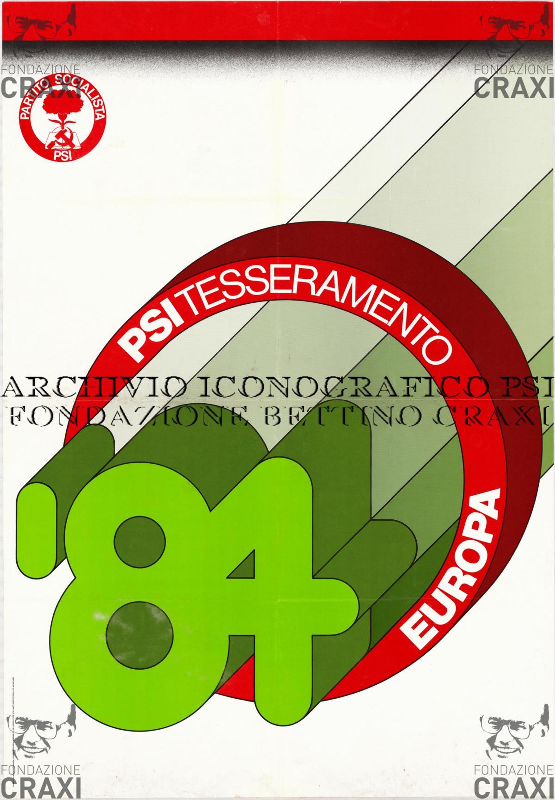 "PSI. Tesseramento 1984", marzo 1984