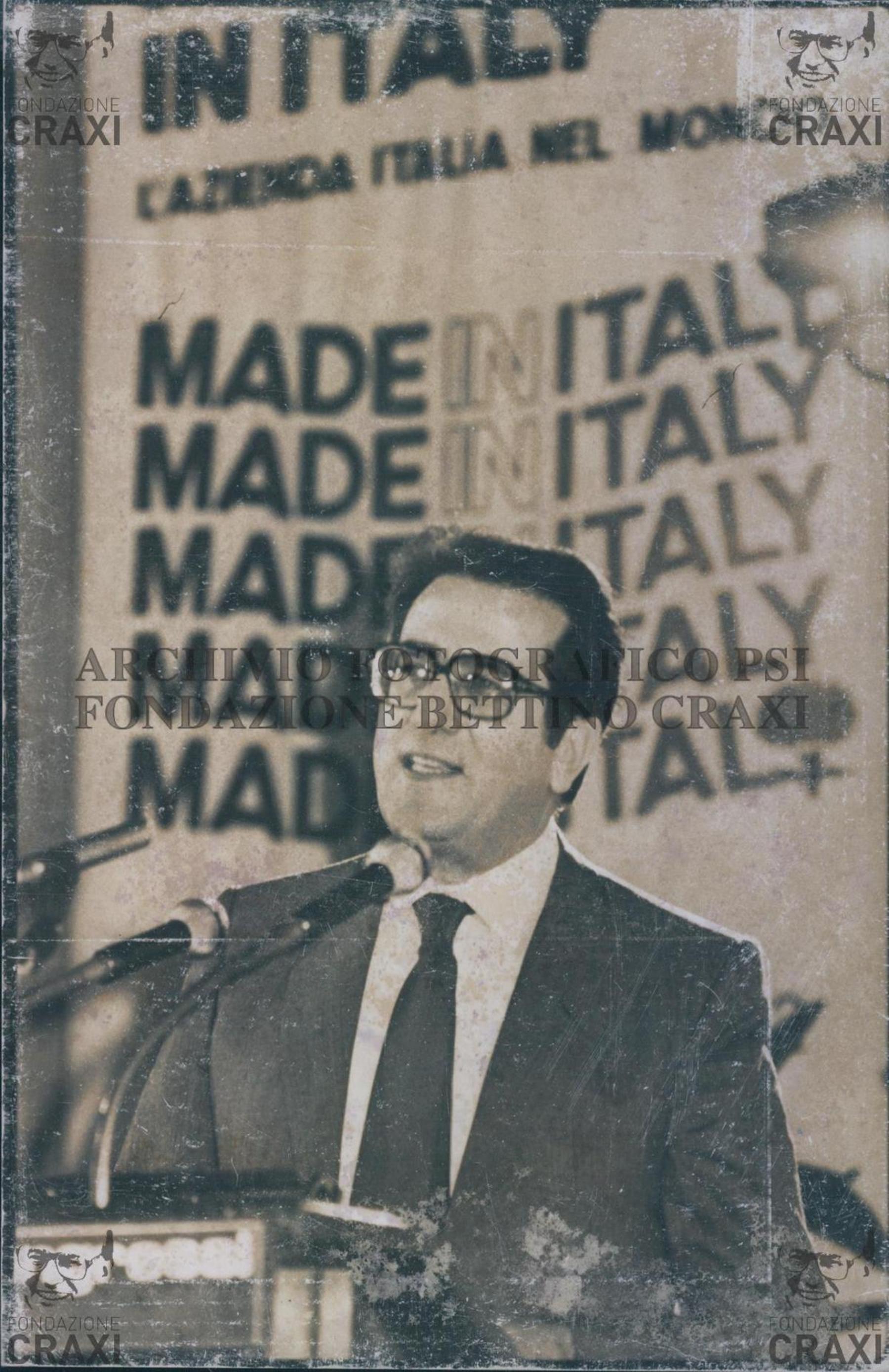 Nicola Capria alla conferenza sul Made in Italy, Firenze 11 giugno 1982