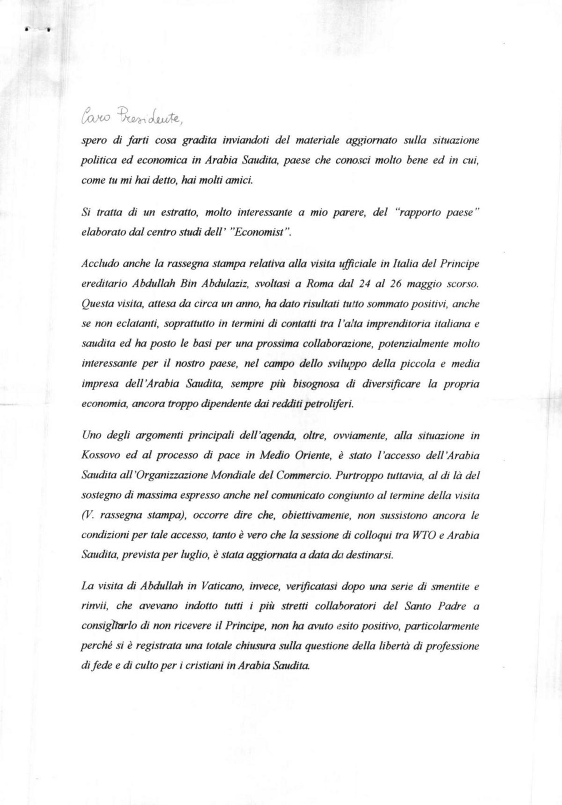 Francesca Tardioli Sacco a Craxi, 13/6/1999