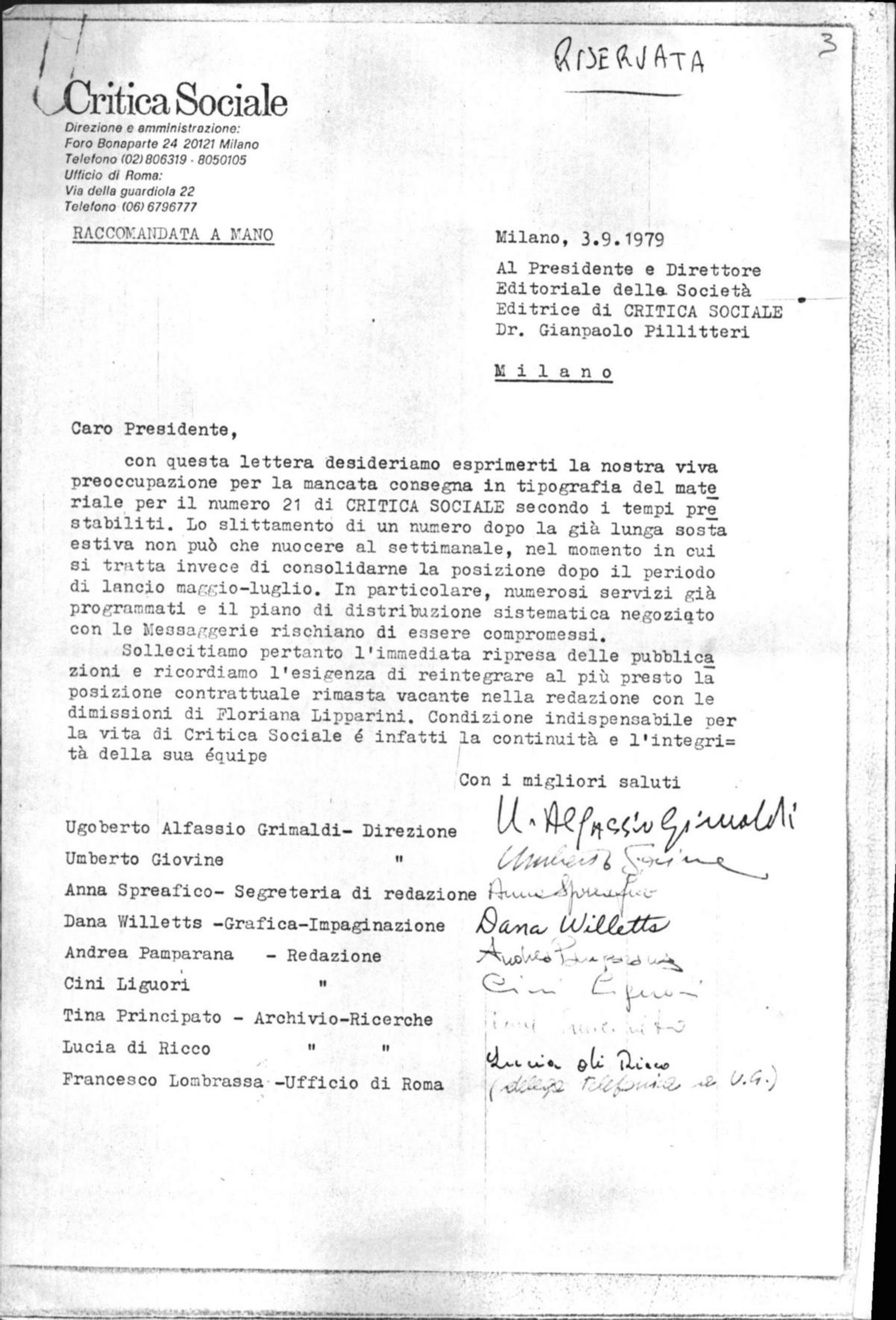 Critica Sociale, 28/12/1978 - 7/9/1979
