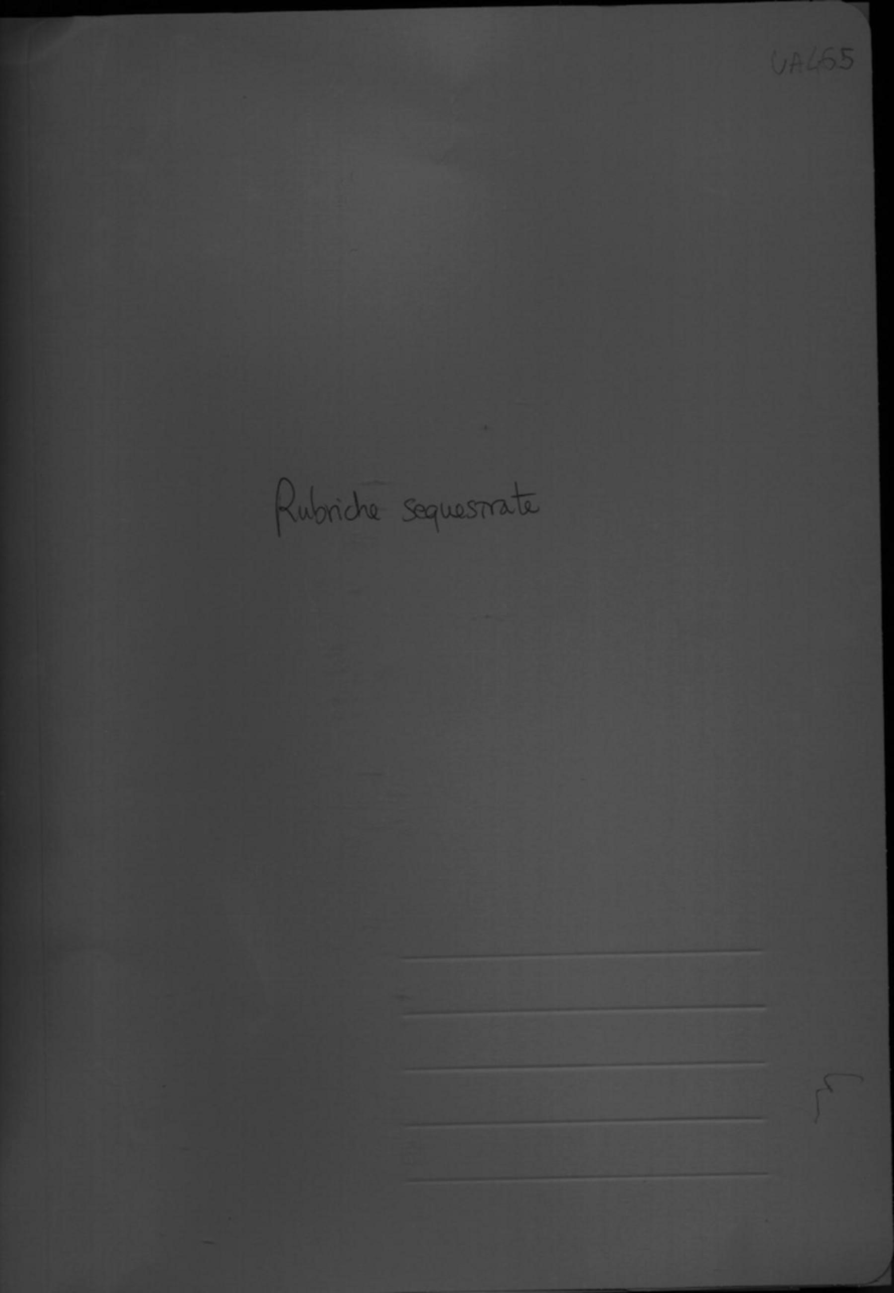 Rubriche sequestrate, s.d.