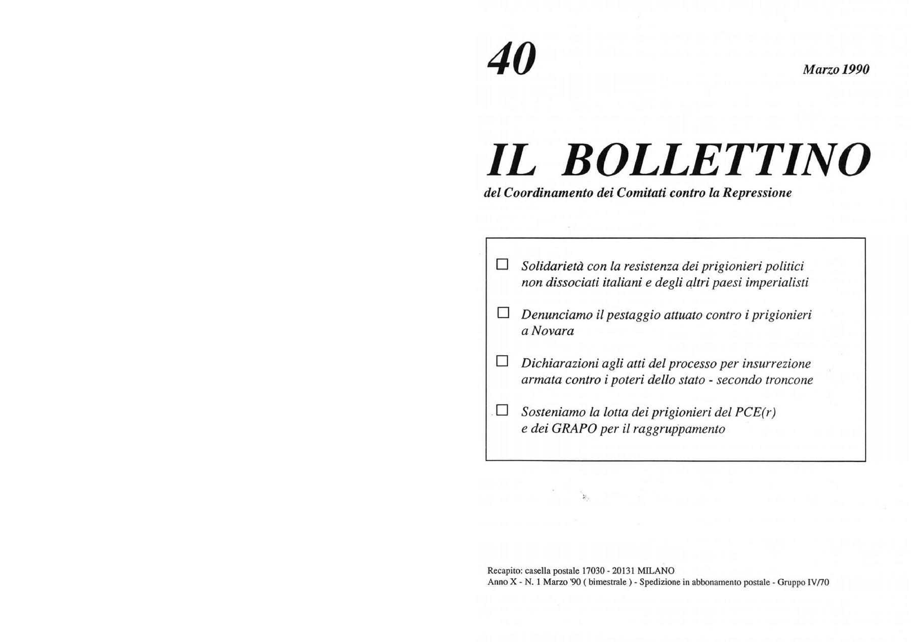 Il Bollettino n°40 - marzo 1990