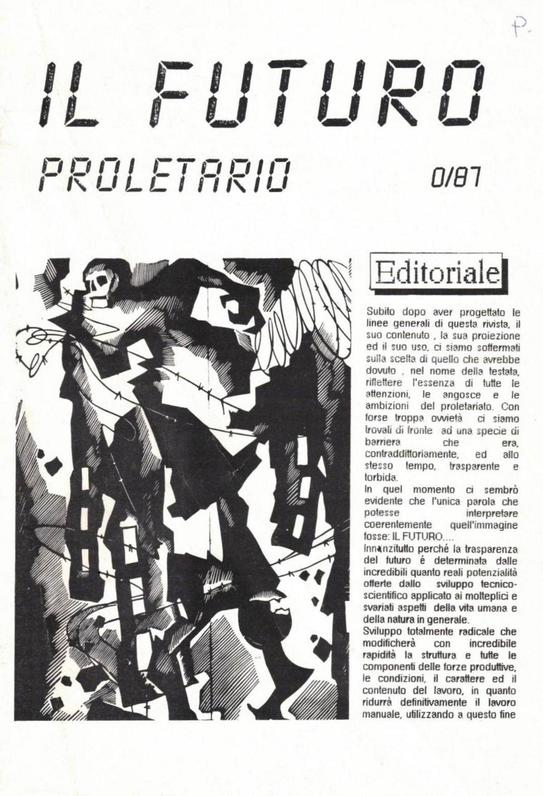 Il FUTURO proletario, n°0 - novembre 1987