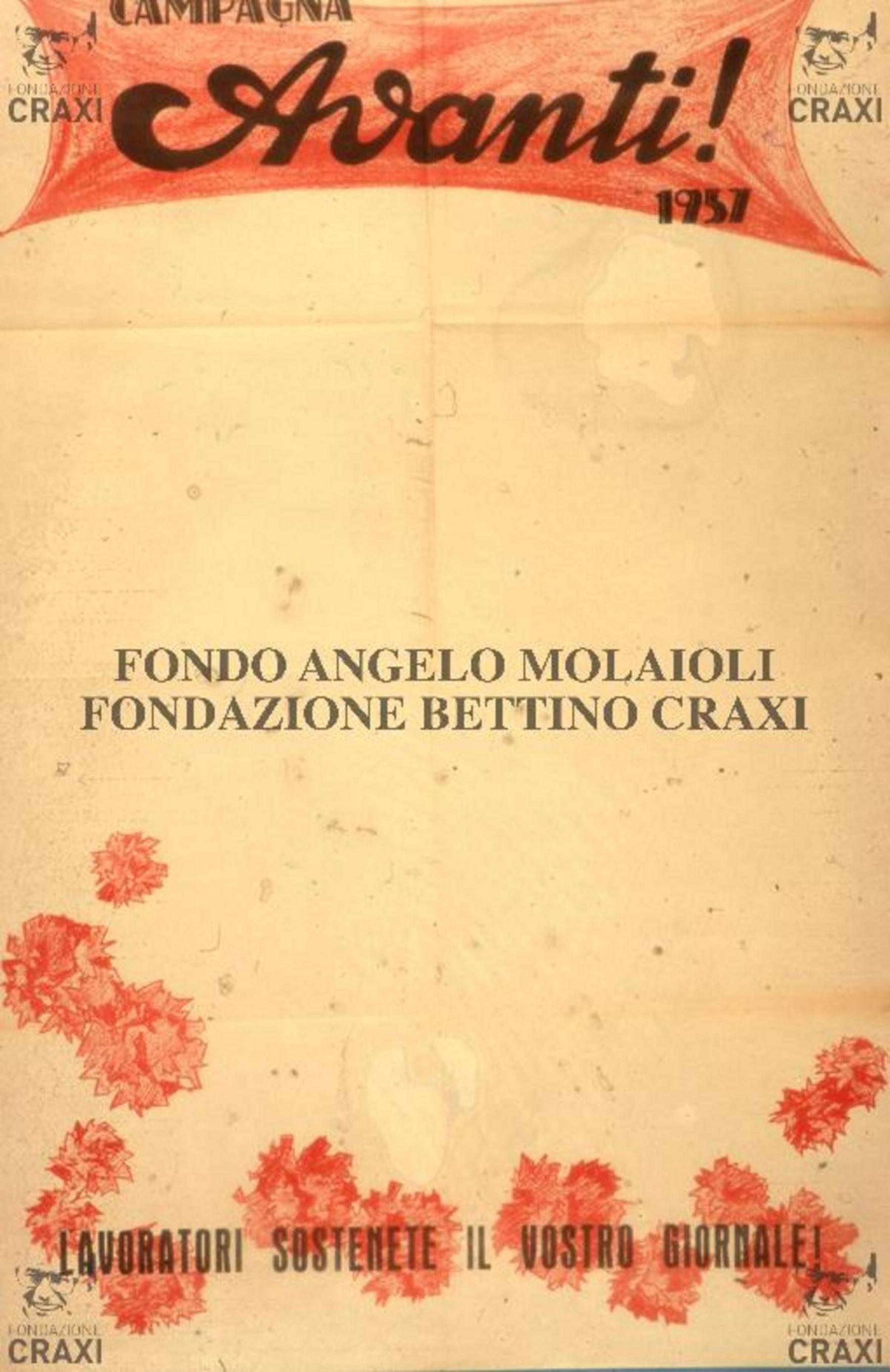 Manifesto per la campagna abbonamenti dell'«Avanti!» per l'anno 1957