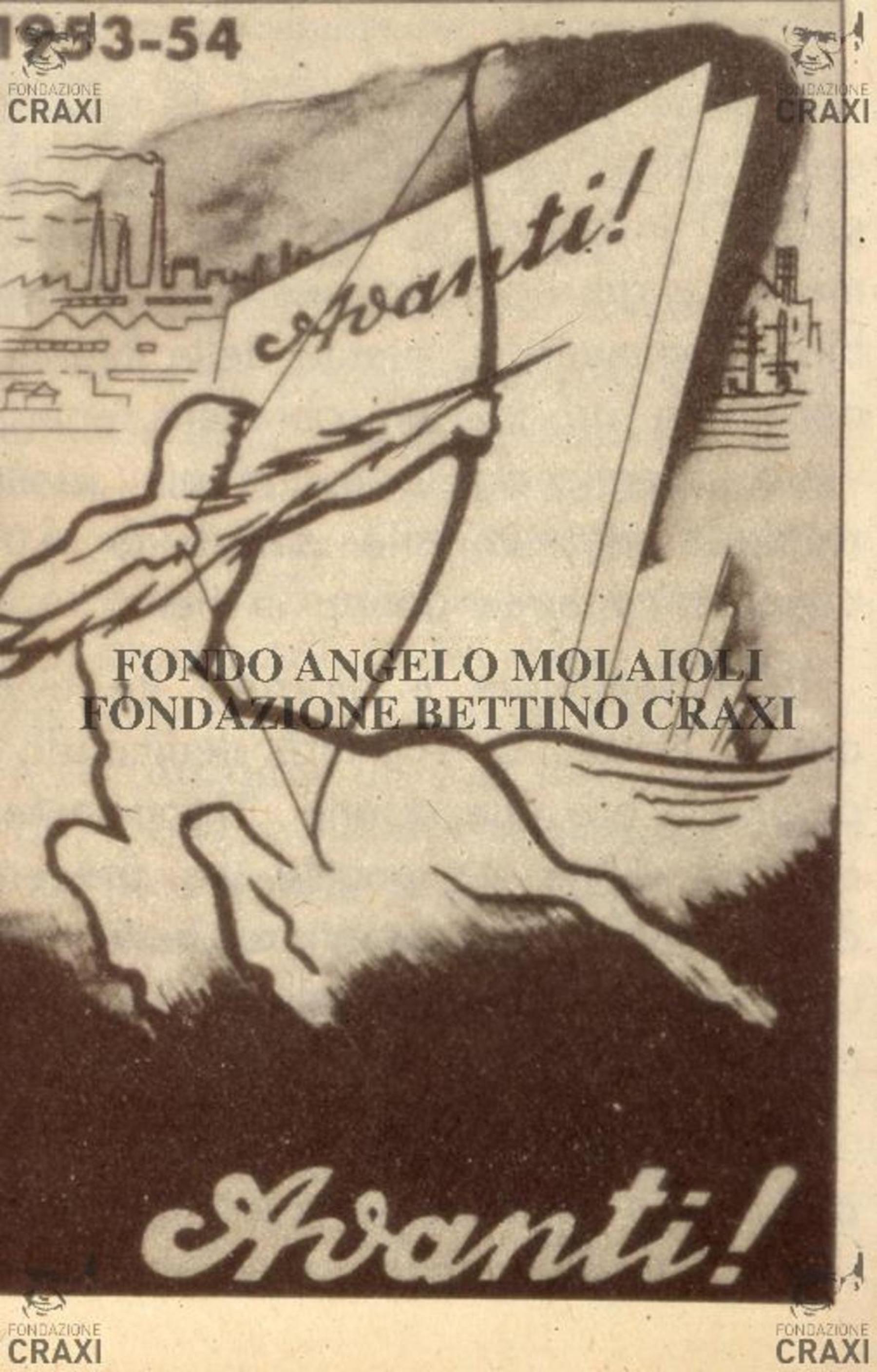 Manifesto del periodico «Avanti!», 1953-1954