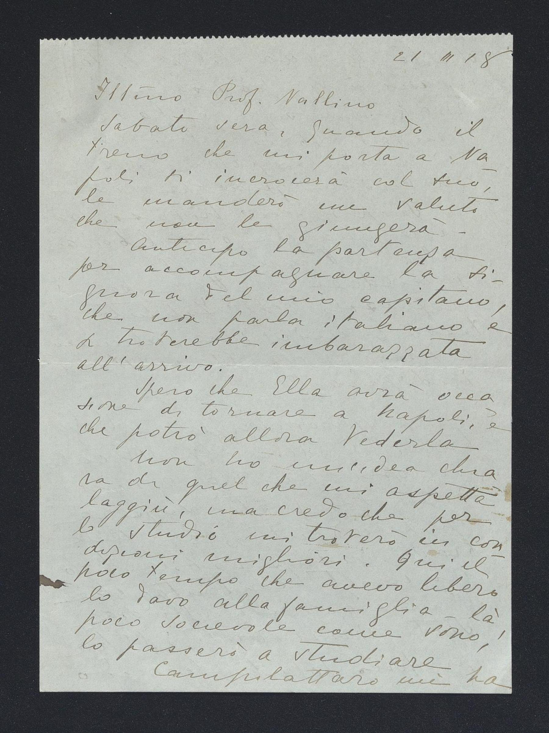 Virginia De Bosis a Carlo Alfonso Nallino, 21 mar. 1918