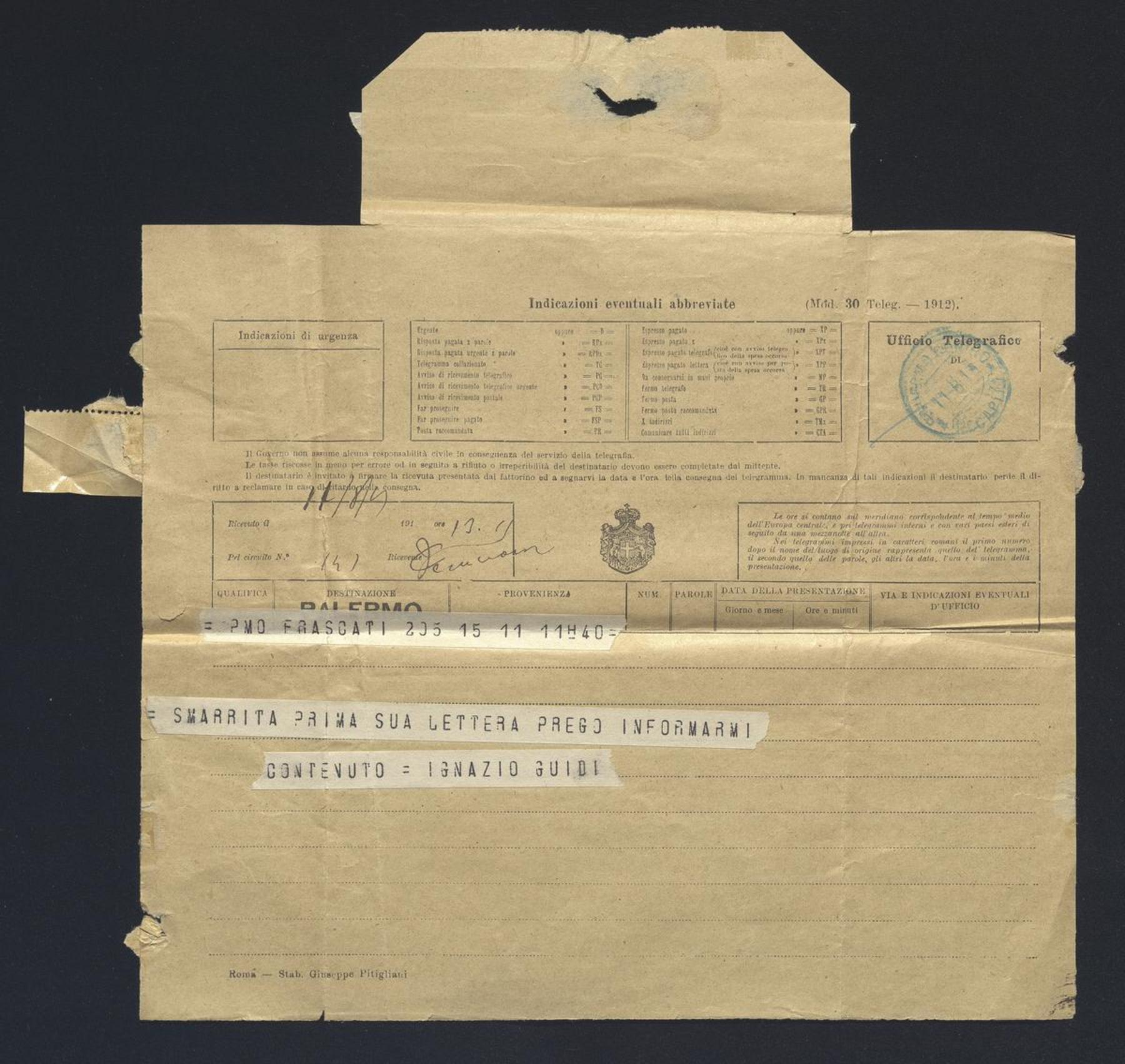 Ignazio Guidi a Carlo Alfonso Nallino, 11 ago. 1913