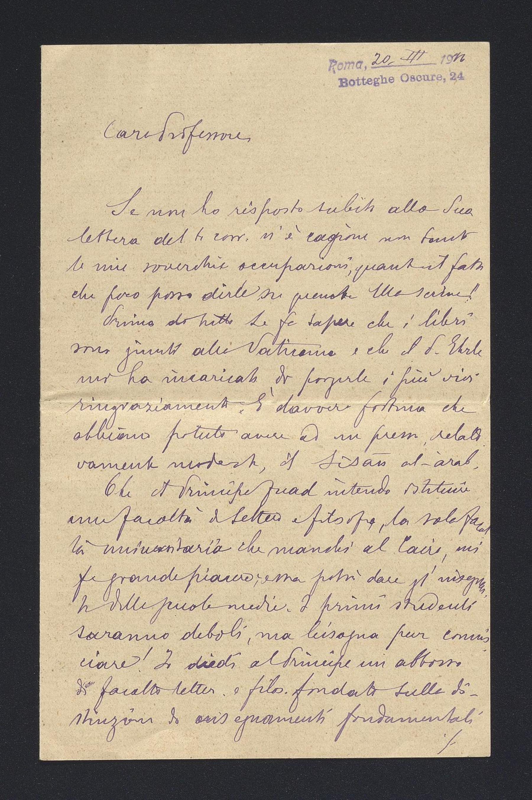 Ignazio Guidi a Carlo Alfonso Nallino, 20 mar. 1910
