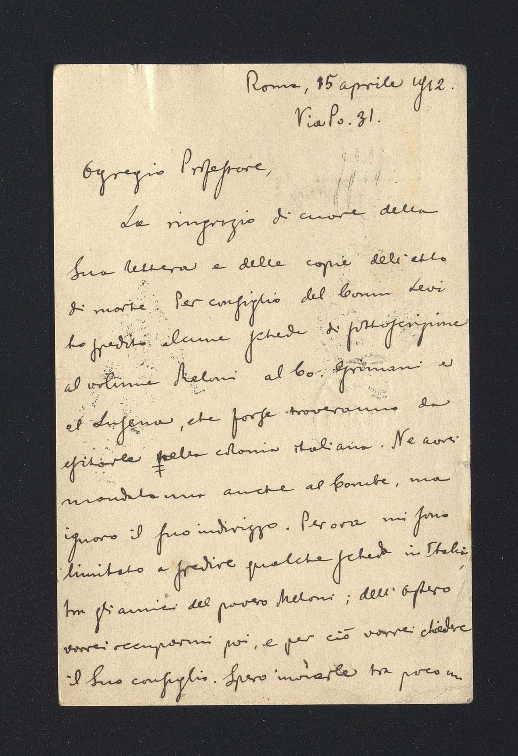 Levi Della Vida, Giorgio, 1911 - 1935