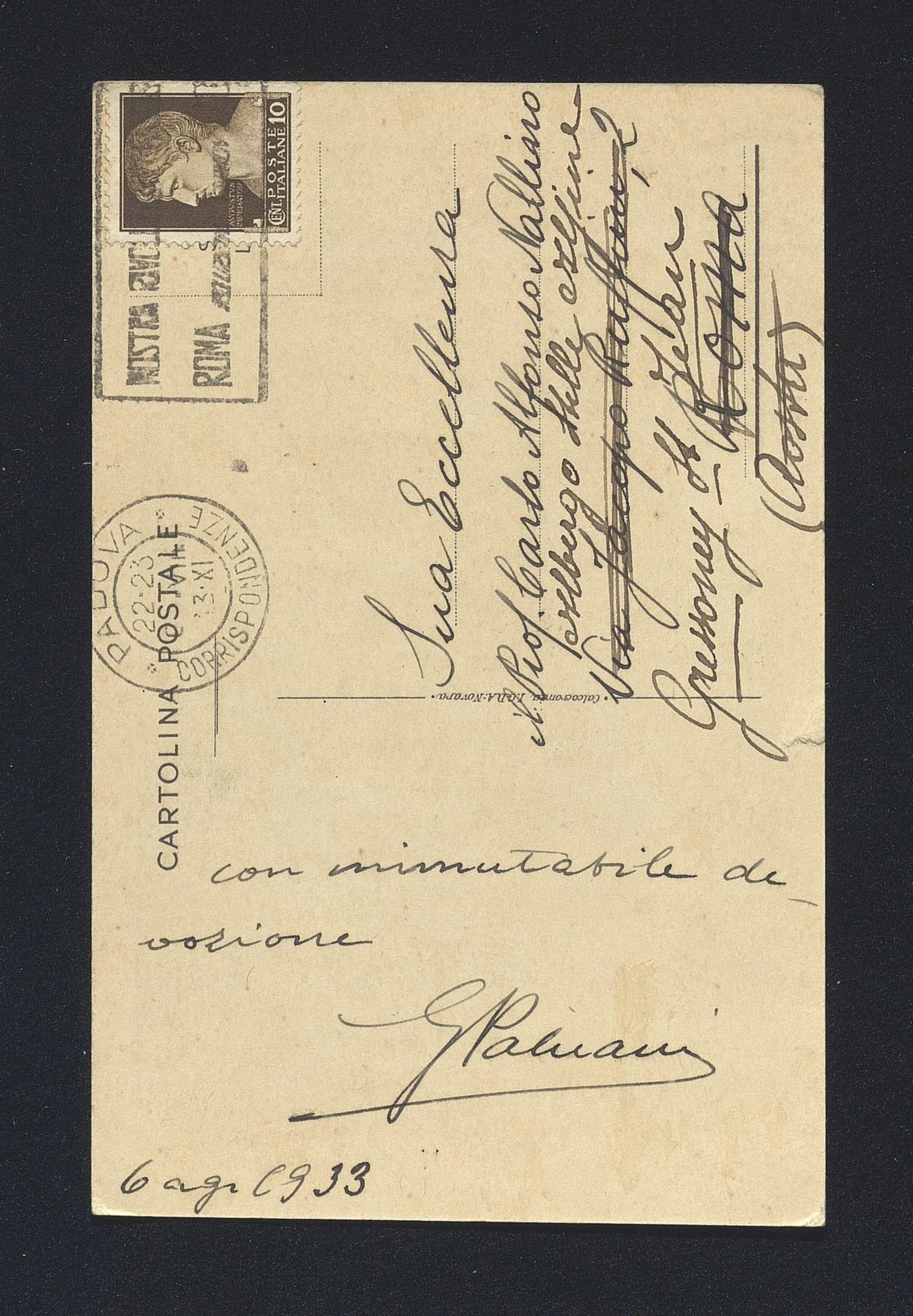 Giovanni Polvani a Carlo Alfonso Nallino, 6 ago. 1933