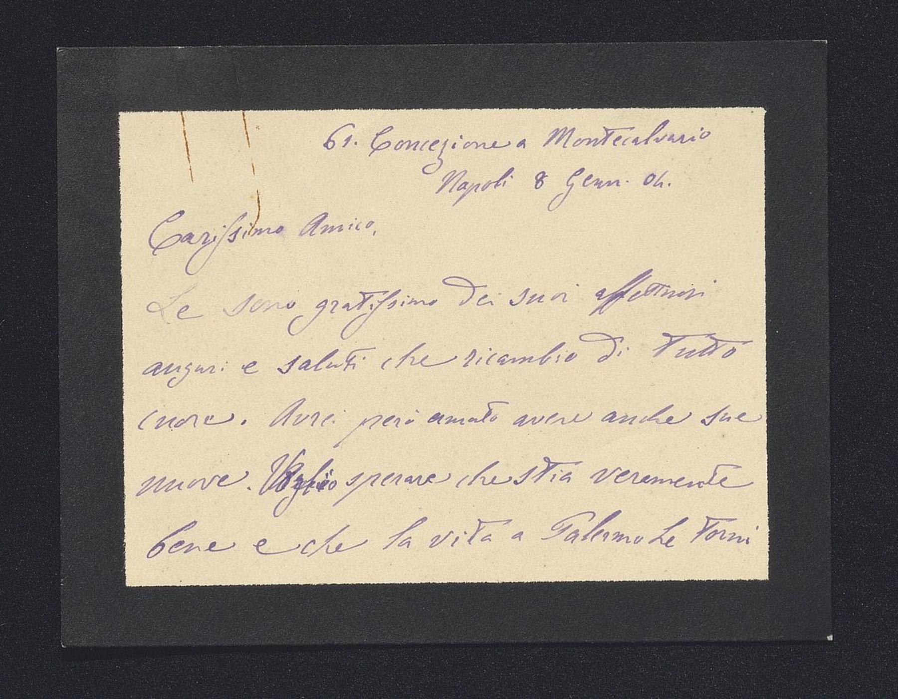Camillo Tagliabue a Carlo Alfonso Nallino, 8 gen. 1904